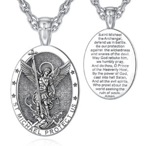 Médaille archange ovale prière